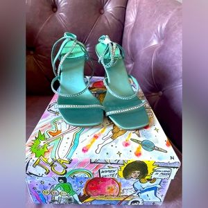 Jeffrey Campbell Aqua Strappy Sandal with Crystals size 7.5